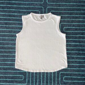 ASOS Men White Piqué Sleeveless Tee Tank Top